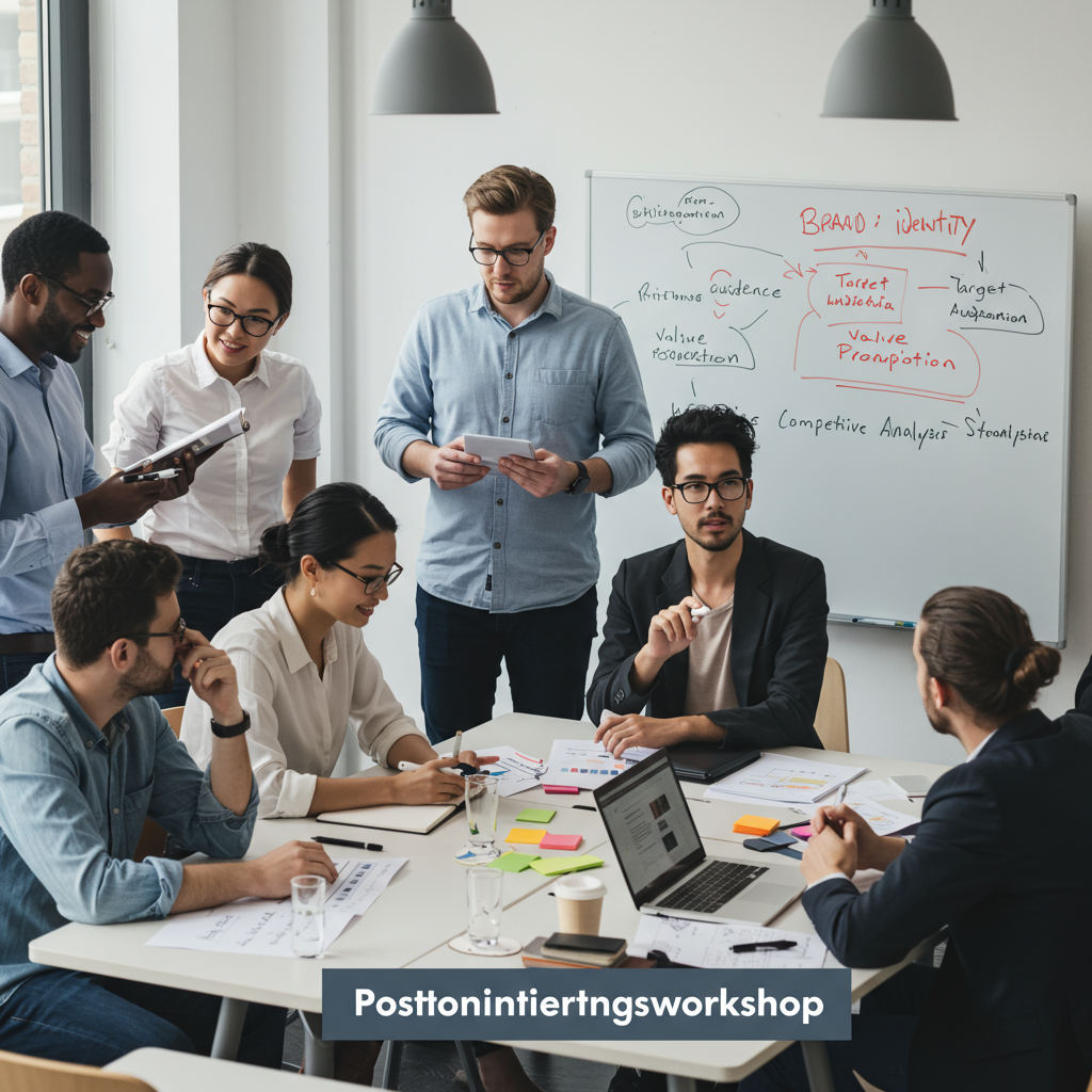 Generate a high-quality, relevant image prompt for an article about: Positionierungsworkshop Buchen: